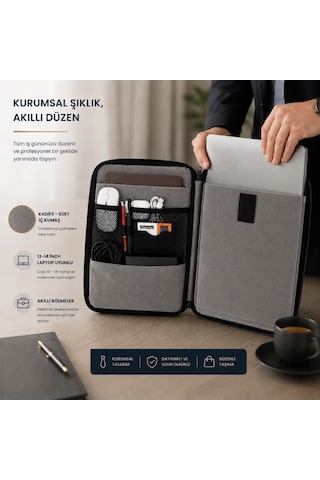Mila 3in1 Serisi Mlk146 13,14 İnch Uyumlu Tablet, Laptop El Ve Omuz Çantası - Pembe