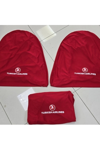 Turkısh Airlines Kırmızı Penye Servis Kılıfı Ön Ve Arka 4parça Takım 1.kalite Likrali Yıkanabilir 1 Takım