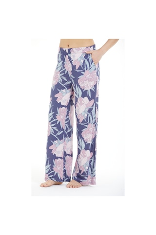 Lılac Kadın %100 Viskon Çiçek Desenli Pijama Altı Pantolon Mor Mor