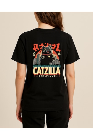 Hugo Boss Catzilla Baskılı T-shirt Siyah