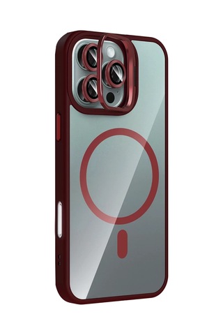 Joko Apple İphone 16 Pro Max Uyumlu Remim Lensli Magsafe Standlı Kapak - Bordo