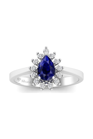 0,50 Karat Pırlantalı Safir Yüzük (464657143)