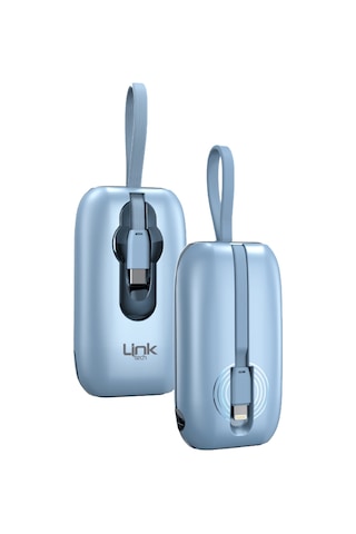 Linktech Mp09 9600 Mah Type-c / Lightning Kablolu 22.5w Powerbank Pd3.0 Mavi