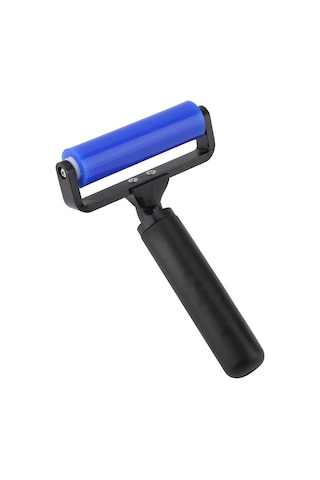 Dofolink Mavi Silikon Toz Temizleme Rulosu - Yüksek Yapışkanlı, Siyah Plastik Kolu, 4 İnç - Telefon Ekranı, Filmler İçin Toz, Saç, Kuru Yabancı Cisimleri Temizler Diğer