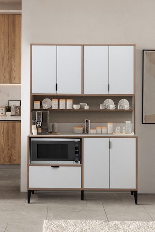 Sarmobi Arden 7 Kapaklı Kahve Köşesi , Çok Amaçlı Dolap Beyaz