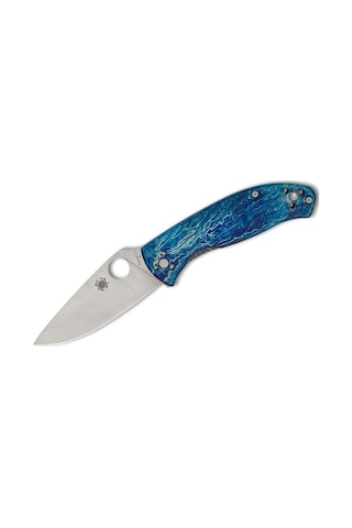 Spyderco Tenacious Blue Tı D2 Plainedge Kamp Çakı Çok Renkli