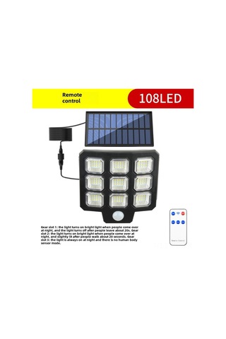 Yunboo Güneş Enerjili Dış Mekan Aydınlatması - Ev, Bahçe, Garaj Için 72cob 6-12 Saat Sürekli Işık, Uzaktan Kumanda, Su Geçirmez Ty01020 Tek Kafa
