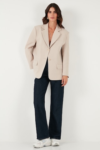Lela Regular Fit Yaka Düğmeli Blazer Bayan Ceket 6839562 Taş