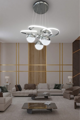 Florya 3 Renk 4 Toplu Led Avize Salon - Oturma Odası Ledli Avize Çiçek Krom