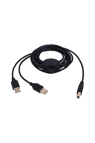 Leasetake 2'si 1 Arada Yazıcı Kablosu Usb A'dan B'ye Erkekten Erkeğe Yazıcı Kablosu Hp Canon Samsung Yazıcı Ayırıcı İki Bilgisayar İçin A