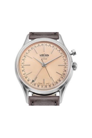 Vulcain Cricket President 39mm Salmon Limitli Üretim Mekanik Alarm Erkek Kol Saati Metalik
