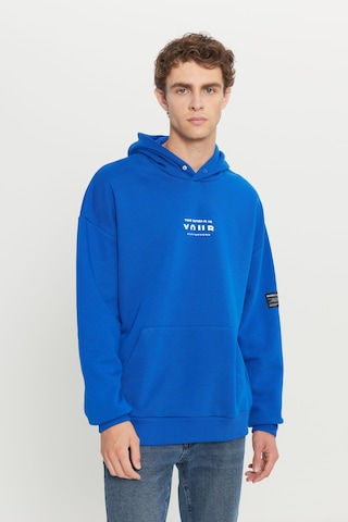 AC&Co / Altınyıldız Classics Erkek Mavı Oversize Fit Bol Kesim Kapüşonlu İçi Polarlı Pamuklu Sweatshirt Mavi