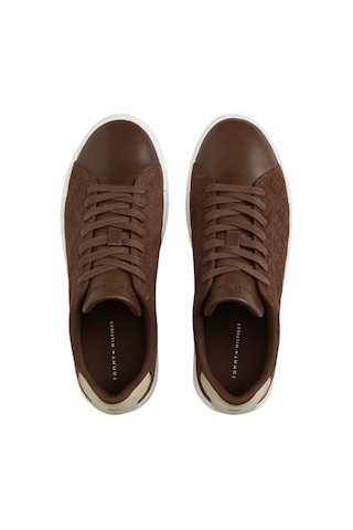 Tommy Hilfiger Th Court Lth Mıx Monogram Erkek Kahverengi Sneakers - Fm0fm06082