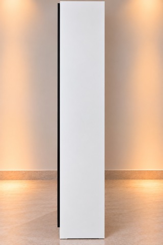 Imobsan Beyaz Led Işıklı Reflekte Cam Kapaklı Vitrin Dolabı 6 Mdf Raflı