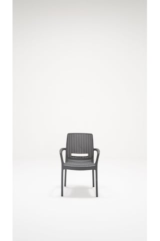 Rattan Lüx Camlı 90x150 Bahçe&balkon&teras Masa Seti - Antrasit Gri