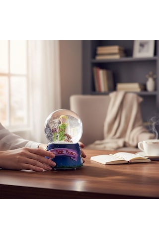 Küçük Prens Orta Boy Işıklı Müzikli Kar Küresi Le Petit Prince Koleksiyonluk Biblo
