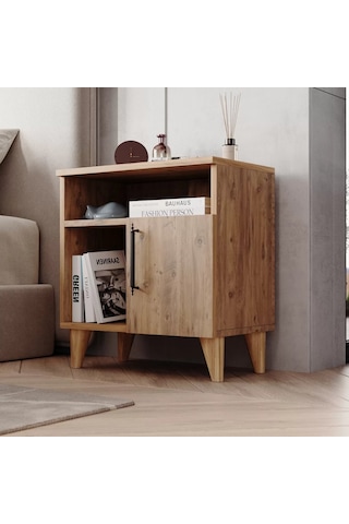 Reyo Home Enda Kommen 3 Bölmeli Kapaklı Komodin Atlantik Çam