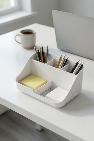 Minimal Masaüstü Organizer Kalemlik Notluk Standı Çok Bölmeli Ofis Düzenleyici 11x8