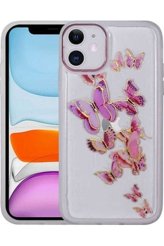 Apple Uyumlu iPhone 11 Kılıf Figürlü Desenli Işıltılı Sert Zore Sos Kapak NO4