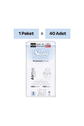 Sleepy - Bio Natural Premium Plus Airbag Comfort Süper Paket Külot Bez 5 Numara Junior 40 Adet