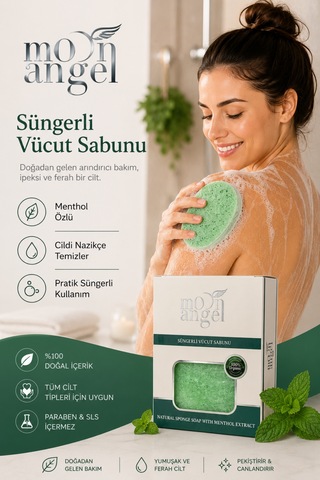 Süngerli Sabun Doğal Güzellik Menthol Extract Vücut Sabunu Mentol