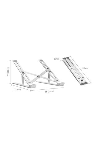 6 Seviyeli Ayarlanabilir Laptop Standı Taşınabilir Katlanabilir Alüminyum Alaşım Laptop Braketi Kaymaz Laptop Tablet Tutucu Gümüş