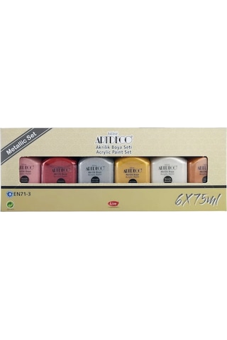 Akrilik Boya Seti 6x75 Ml Metalik Seri 1 Paket Artdeco Akrilik Boya 6 Renk 75 Ml Metalik Renkler Diğer