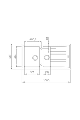 Teka Stone 60 B-Tg Bir Büyük Hazne Bir Küçük Hazne Ve Damlalıklı Tegranite Eviye - Metalik Siyah - 115360010