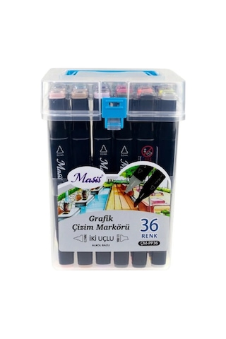 Twin Çift Uçlu Marker Kalemi Plastik Kutu Seti 36lı