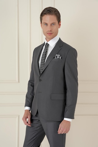 Efor Slim Fit Çift Yırtmaç Mono Yaka Klasik Füme Takım Elbise Tk 912 Füme