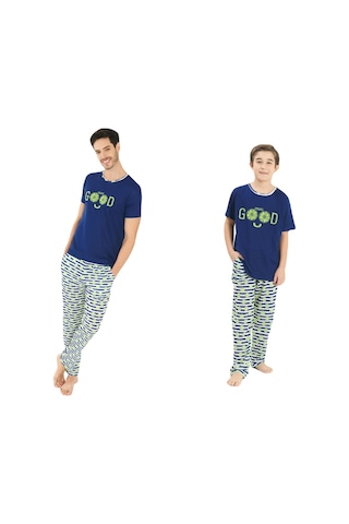 Yeni İnci Baba Oğul 2 Çift Viskon Pijama Takım 838 340 001