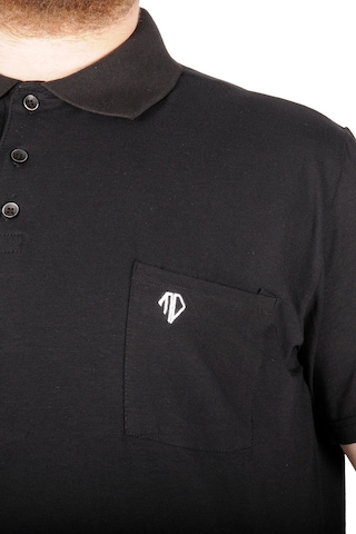 Mode Xl Büyük Beden T-Shirt Polo Cep Sup Basic 21557 Siyah 001