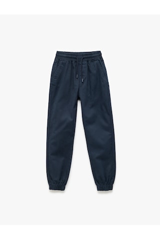 Koton Beli Bağcıklı Cep Detaylı Pamuklu Gabardin Jogger Pantolon Lacivert 6wkb40003tw Lacivert