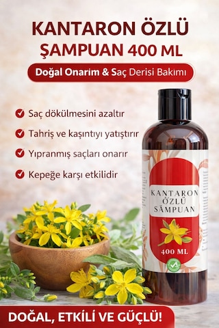Herbliss Kantaron Özlü Şampuan 400 Ml Saç Dökülmesine Karşı Etkili, Onarıcı & Güçlendirici Bakım