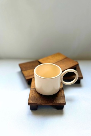 4 Lü Kahverengi 1.sınıf Masif Ahşap El Yapımı Bardak A Kahverengi