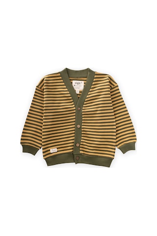 Çizgili Triko Hırka 0-4 Yaş Hardal Haki Hardal