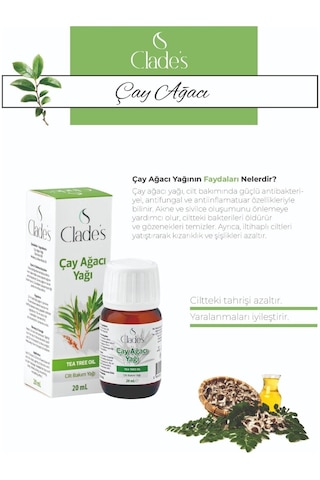 Clade's Çay Ağacı Yağı 20 Ml - Cilt Bakım Yağı Tea Tree Oil