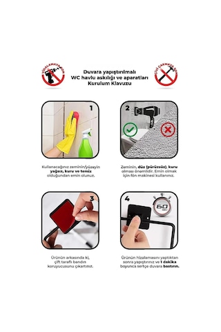 Atacı 4'lü Çok Sihirli Yapışkan, Yedek Sticker 4'lü, Yeniden Kullanılabilir Güçlü Yapışkan Şeffaf