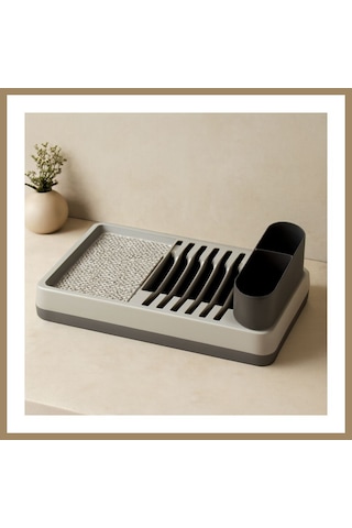 Kahveci.store Tezgah Üstü Bulaşıklık 26x42x12 Cm - Gri Tabaklık & Kaşıklık 22