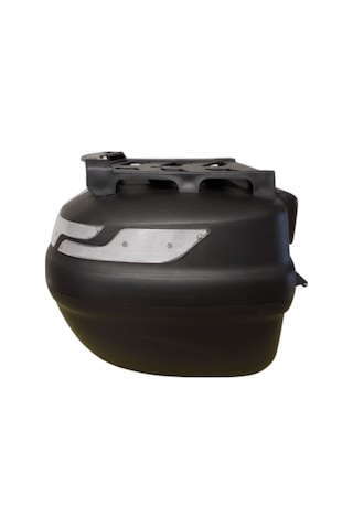 Motosiklet Arka Çanta Sl 45 Litre Sırt Dayama Ve Üst Bagaj Full Set Şeffaf Reflektör Siyah