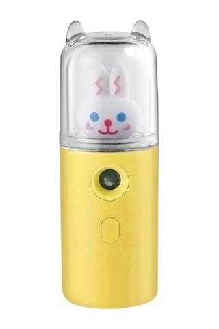 Yifomall Nano Buhar Yüz Nemlendirici, Usb Şarjlı El Tipi, Soğuk Buhar, 30ml Depo, Otomatik Kapatma, Yumuşak Cilt İçin, Sevimli Tavşan Desenli Sarı