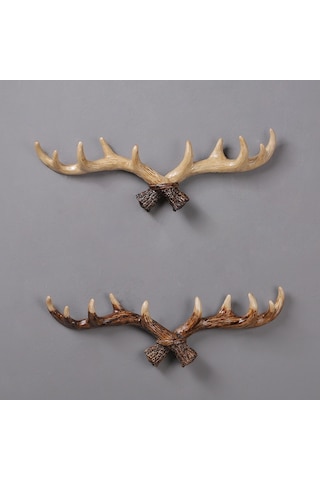Sones Reçine Boynuz Duvar Dekorasyonu Duvar Askısı Ev Oturma Odası Giriş Duvar Palto Askısı Açık Renk Diğer