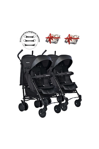 Baby Home 107 Ayrılıp Birleşebilen Baston İkiz Bebek Arabası