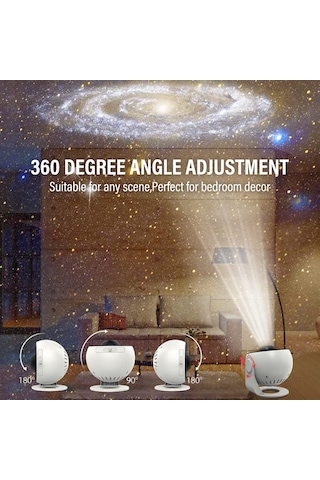 Yıldızlı Gökyüzü Gece Lambası Galaxy Projektör Çocuklar İçin Beyaz