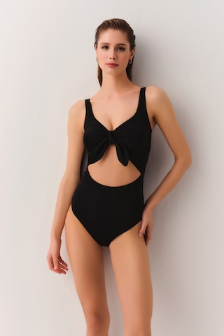 Suwen Ön Bağcıklı Toparlayıcı Mayo Sbn25740012 Siyah