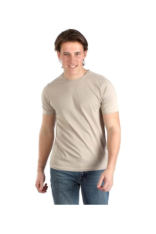 Lee Cooper Gael Erkek O Yaka T-Shirt Bej-17681-Bej