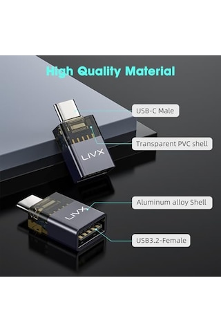 Type C To Usb3.2 Çevirici Dönüştürücü Otg 10gbps 60w Ultra Hızlı Şarj Ve Veri Aktarımı Otgdm Diğer