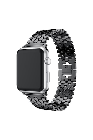 E2M Apple Uyumlu Watch 42-44mm KRD-16 Metal Siyah Kordon