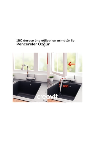 Creavit Mutfak Armatürü Pencere Önü Krom Bt.mf8600