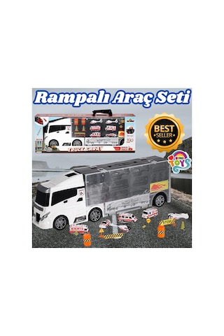 Rampalı Ambulans Tır Seti - Ambulans Taşıyıcı Tır - Kaydıraklı Kamyon - Araç Yol Seti - Tır Yol Seti